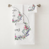 Lavender Eucalyptus roze rozen waterverf Bad Handdoek (Insitu)