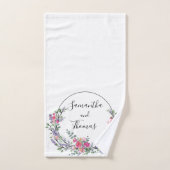 Lavender Eucalyptus roze rozen waterverf Bad Handdoek (Handdoek)