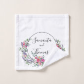 Lavender Eucalyptus roze rozen waterverf Bad Handdoek (Wasdoekje)