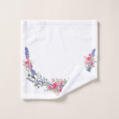 Lavender Eucalyptus roze rozen waterverf Bad Handdoek (Wasdoekje)
