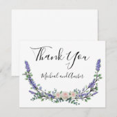 Lavender Eucalyptus roze witte rozen Bedankkaart (Voorkant / Achterkant)