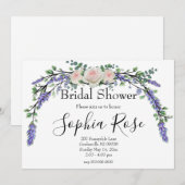 Lavender Eucalyptus roze witte rozen Kaart (Voorkant / Achterkant)