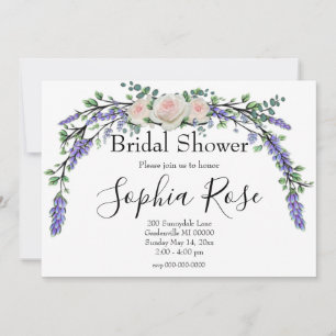 Lavender Eucalyptus roze witte rozen Kaart