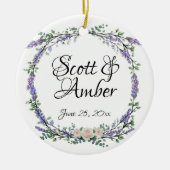 Lavender Eucalyptus roze witte rozen Keramisch Ornament (Voorkant)