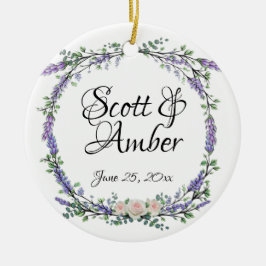 Lavender Eucalyptus roze witte rozen Keramisch Ornament