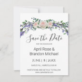 Lavender Eucalyptus roze witte rozen Sparen de Dat Save The Date (Voorkant)