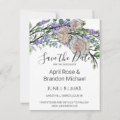 Lavender Eucalyptus roze witte rozen Sparen de Dat Save The Date (Voorkant)