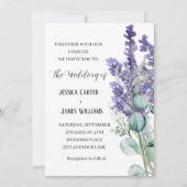 Lavender Eucalyptus Rustic Elegant Wedding Kaart (Voorkant)