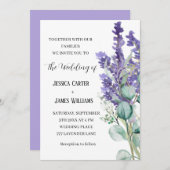 Lavender Eucalyptus Rustic Elegant Wedding Kaart (Voorkant / Achterkant)