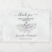 Lavender Eucalyptus Rustic Wedding Bedankt Mini Likeurfles Etiket (Enkel label)
