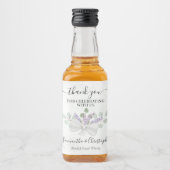 Lavender Eucalyptus Rustic Wedding Bedankt Mini Likeurfles Etiket (Voorkant)