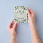 Lavender eucalyptus sage budget bruiloft uitnodigi flyer (Hand)
