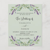 Lavender eucalyptus sage budget bruiloft uitnodigi flyer (Voorkant)