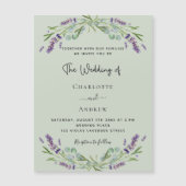 Lavender eucalyptus sage green luxe bruiloft magnetische uitnodiging (Voorkant)