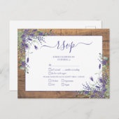 Lavender Eucalyptus Script Wood Weddenschap RSVP Uitnodiging Briefkaart (Voorkant / Achterkant)
