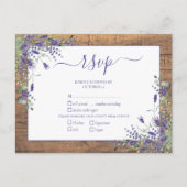 Lavender Eucalyptus Script Wood Weddenschap RSVP Uitnodiging Briefkaart (Voorkant)