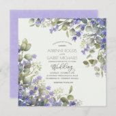 Lavender & Eucalyptus Square Weddenschap Kaart (Voorkant / Achterkant)