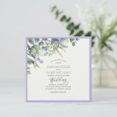 Lavender & Eucalyptus Square Weddenschap Kaart (Staand voorkant)