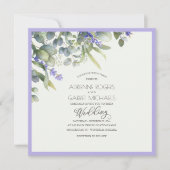 Lavender & Eucalyptus Square Weddenschap Kaart (Voorkant)