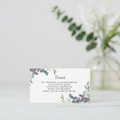 Lavender Eucalyptus Weddenschap met details Informatiekaartje (Staand voorkant)
