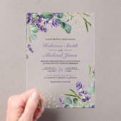 Lavender Eucalyptus Wedding Acryl Uitnodigingen (Insitu (Draagbaar))