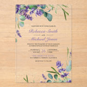 Lavender Eucalyptus Wedding Acryl Uitnodigingen (Voorkant)