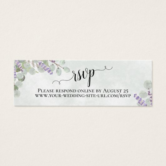 Lavender Eucalyptus Wedding RSVP Online Kaart (Voorkant)