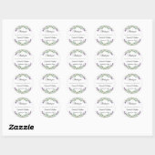 Lavender eucalyptus wedding thank you ronde sticker (Vel)