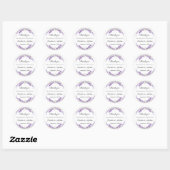 Lavender eucalyptus wedding thank you ronde sticker (Vel)