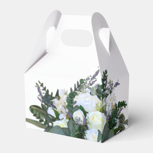 Lavender Eucalyptus white roses greenery Bedankdoosjes (Achterkant)