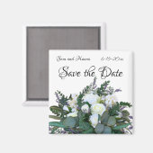 Lavender Eucalyptus white roses greenery Magneet (Voorkant / Achterkant)