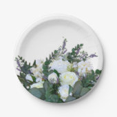 Lavender Eucalyptus white roses greenery Papieren Bordje (Voorkant)