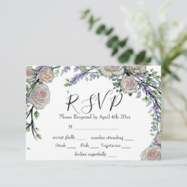 Lavender Eucalyptus white roses greenery RSVP Kaartje