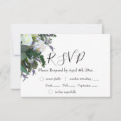 Lavender Eucalyptus white roses greenery RSVP Kaartje (Voorkant)
