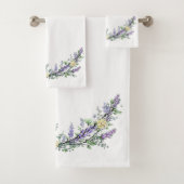 Lavender Eucalyptus yellow roses waterverf Bad Handdoek (Insitu)