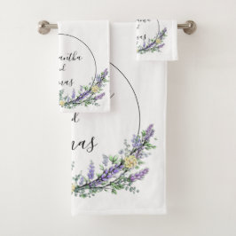 Lavender Eucalyptus yellow roses waterverf Bad Handdoek