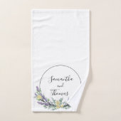 Lavender Eucalyptus yellow roses waterverf Bad Handdoek (Handdoek)