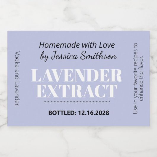 Lavender Extract Modern Label Sticker ZEX_001d (Enkel label)