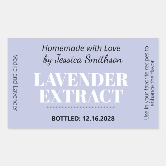 Lavender Extract Modern Label Sticker ZEX_001d (Voorkant)