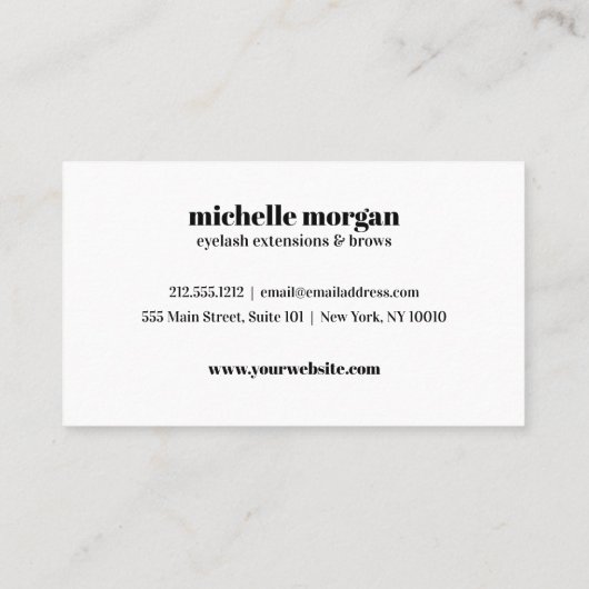 Lavender Eye schaduw Eyelash Brows professional Visitekaartje (Achterkant)