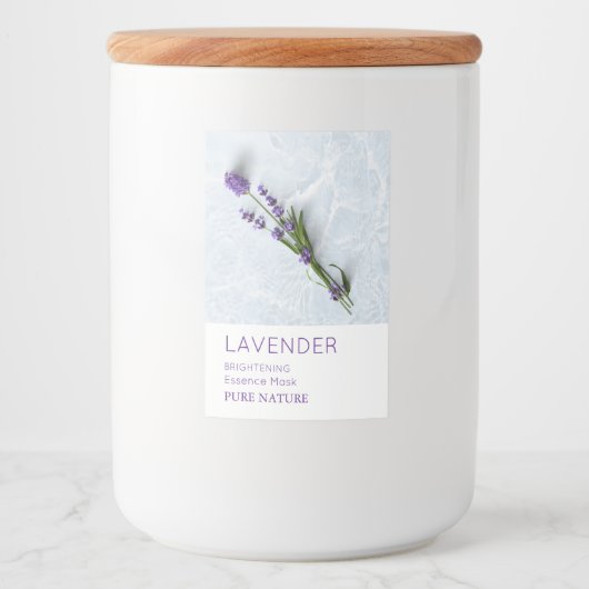 Lavender Facial Mask Label Voedselcontainer Etiket (Voorkant)