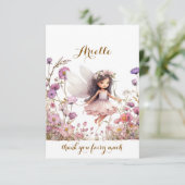 Lavender Fairy wildflower birthday thank you Bedankkaart (Staand voorkant)