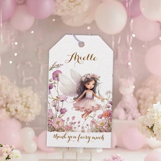 Lavender Fairy wildflower birthday thank you Cadeaulabel