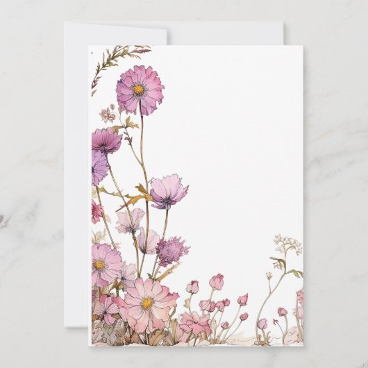 Lavender Fairy wildflower Pixie 1st birthday Kaart (Achterkant)