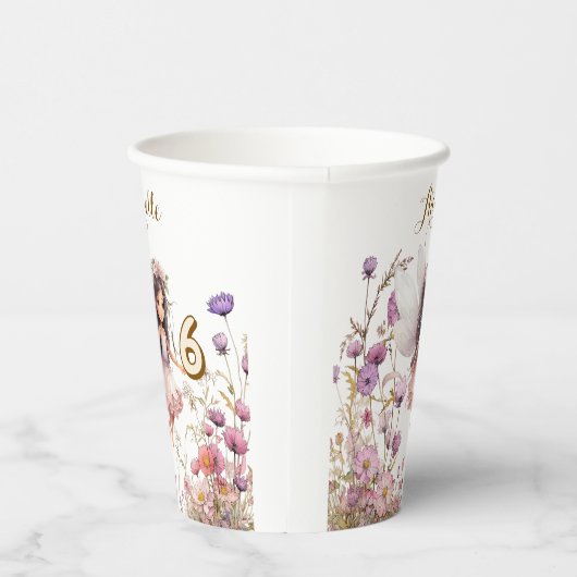 Lavender Fairy wildflower pixie birthday Papieren Bekers (Rechts)