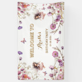 Lavender Fairy wildflower pixie Welcome Sign Spandoek (Verticaal)