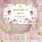 Lavender Fairy wildflower pixie Welcome Sign Spandoek