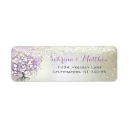 Lavender Fairytale lichten en sterren bruiloft Etiket