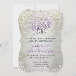 Lavender Fairytale lichten en sterren bruiloft Kaart