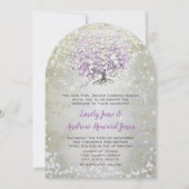 Lavender Fairytale lichten en sterren bruiloft Kaart (Voorkant)